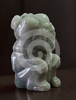 Mayan Jade Carving Sitting Jaguar