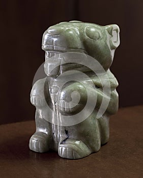 Mayan Jade Statue Sitting Jaguar
