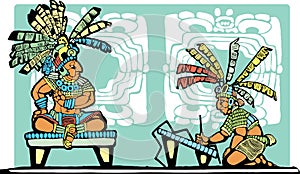 Mayan King and Scribe photo