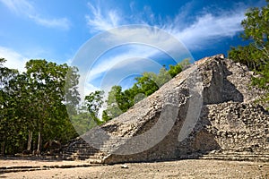 Mayan Nohoch Mul pyramid in Coba