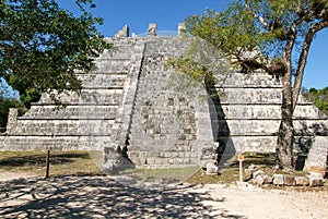 Mayan pyramid at the archaeological site of Chichen Itza