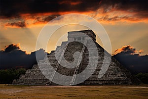 Mayan pyramid in Chichen-Itza, Mexico photo