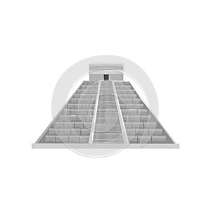 Mayan pyramid, Maya civilization symbol, American tribal culture element vector Illustration on a white background