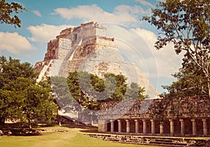 Mayan pyramid Pyramid of the Magician in Uxmal