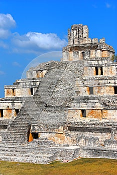 Mayan pyramids in Edzna campeche mexico L