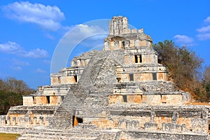 Mayan pyramids in Edzna campeche mexico XLIX