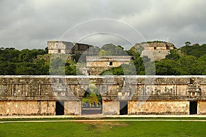 Mayan pyramids in Uxmal near merida yucatan mexico  I
