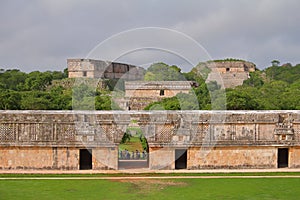 Mayan pyramids in Uxmal near merida yucatan mexico XXXIX