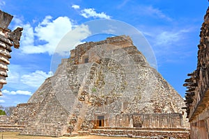 Mayan pyramids in Uxmal yucatan mexico LI photo