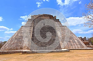 Mayan pyramids in Uxmal yucatan mexico XLVII photo