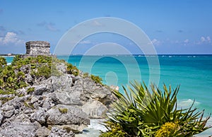 Mayan ruin at Tulum near Playa Del Carmen, Mexico photo