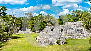 Mayan ruins at Kohunlich in Mexico photo