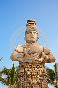 Mayan statue near Cancun