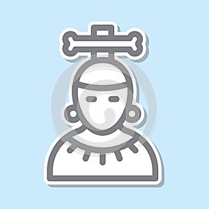 Mayan sticker icon. Simple thin line, outline vector of mythology icons for ui and ux, website or mobile application