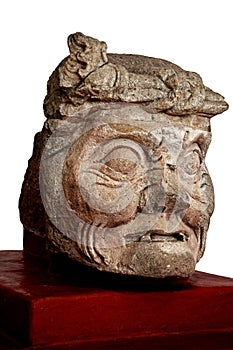 Mayan stone carving `Old Man`, CopÃ¡n