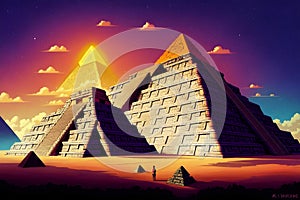 Mayan temple historic ancient famous pyramid generative ai illustration