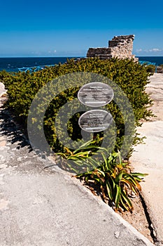 Mayan temple on Isla Mujeres, Mexico photo