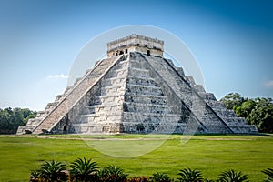 Mayan Temple pyramid of Kukulkan - Chichen Itza, Yucatan, Mexico