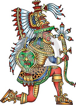 Mayan warrior isolated