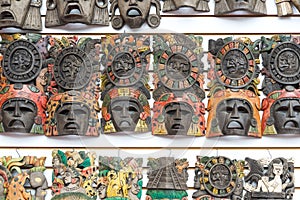 Mayan wooden handcrafted masks