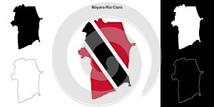 Mayaro-Rio Claro outline map photo