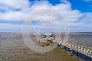 Mayday Park pier in Daphne, Alabama on the eastern shore of Mobile Bay