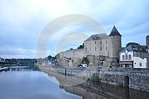 Mayenne Castle and river, France
