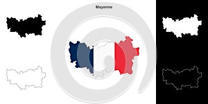 Mayenne outline map