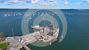 Mayflower II aerial view, Plymouth, Massachusetts, USA