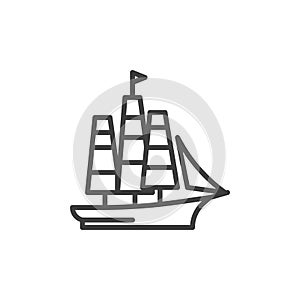 Mayflower ship line icon