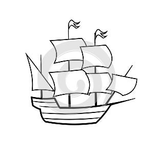 Mayflower ship outline icon