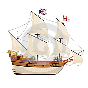The Mayflower ship. Pilgrims ship. photo