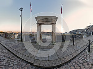 Mayflower Steps Arch, Plymouth, UK photo