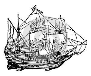 The Mayflower vintage illustration