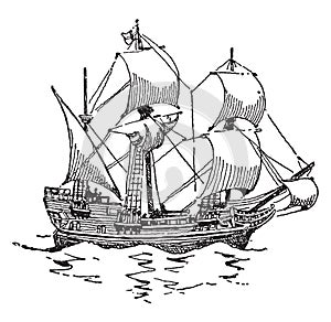 Mayflower,vintage illustration