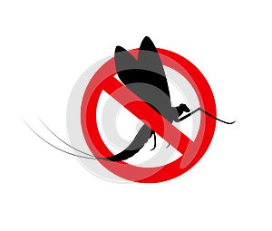 Mayfly Insect Prohibited Sign
