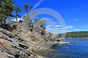 Mayne Island with Sandstone Cliffs at Saint John Point Regional Park, Gulf Islands, British Columbia