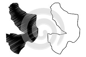 Mayo-Kebbi Est Region Regions of Chad, Republic of Chad map vector illustration, scribble sketch Mayo-Kebbi Est map