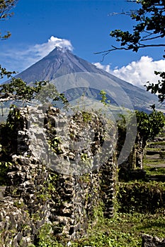 Mayon Volcano Behind a Wall