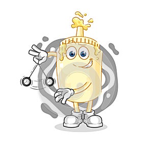 Mayonnaise hypnotizing cartoon. cartoon mascot vector