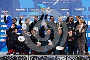 Mayor Padraig Conneely and Telefonica Black crew