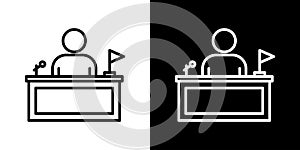 Mayor thin line vector icon set