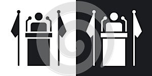 Mayor thin line vector icon set