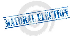 Mayoral election blue stamp photo