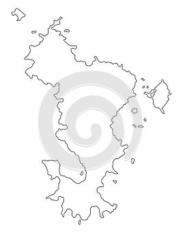 Mayotte map outline vector illustration