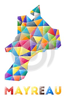 Mayreau - colorful low poly island shape.