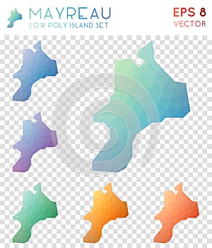 Mayreau geometric polygonal maps, mosaic style.