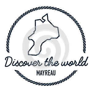 Mayreau Map Outline. Vintage Discover the World.