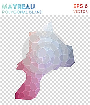 Mayreau polygonal map, mosaic style island.