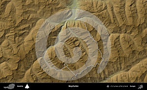 Mayrhofen outlined, Austria. Physical